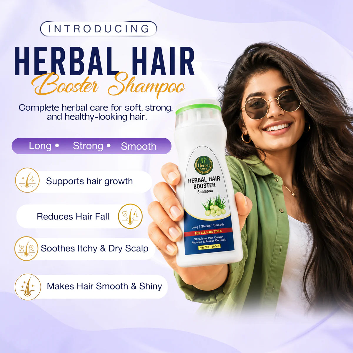 HERBAL HAIR BOOSTER SHAMPOO STRONGER, THICKER & HEALTHIER HAIR - For Men and Women